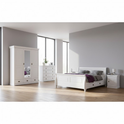 Schlofzëmmer Set Duebelbett 2x Nuetsdësch Konsole Better Hotel Polster 5 tlg.