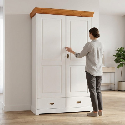 Multifunktionales Schafholzmiwwel Lagerregaler Kleederschaf Gaardrobe Regal