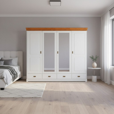 Kleederschaf Landhausstil Schaf Kleeder Schief Kabinett Holz Miwwelen Wäiss Regal