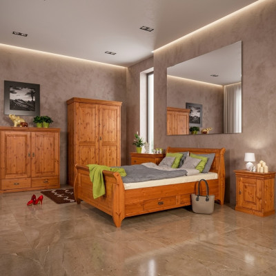 Baueren Schlofkummer Bett Holz 180x200 Better Brong Duebelbett Miwwelen Polster Nei