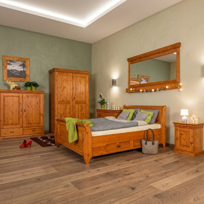 Design Luxus Duebel Hotel Better Schlofzëmmer Holz 180x200cm Bett Polster