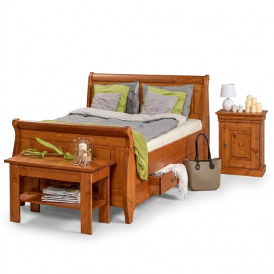 Luxus Bett 2x Nuetstësch 3-Teilig Set Better Duebelbett Schlofzëmmer Hotel Bestiet Neu