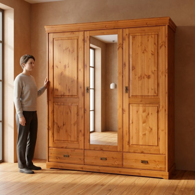 Kleederschaaf Holzschaf Schlofzëmmer Miwwelen Regal Kleederschaaf Schaf xxl