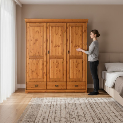 Kleederasch Holz Schlofkummer Schaf Modern Stil Schief méiweck Regaler