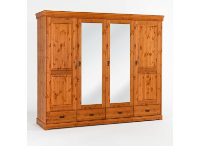 Kleedersschaf Landhausstil Miwwelen Schaf Holz Schlofzëmmer Schief Braun Nei