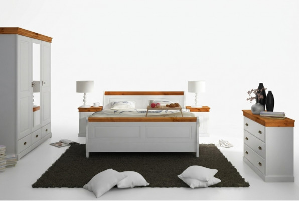 Landhaus Bett Kleederschaf Nuechtstil Schlofkummer Komplett Holz Set 5tlg Nei