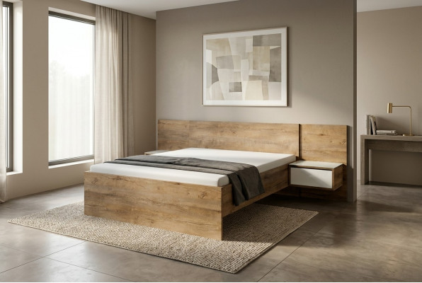 Schlofkummer Modern Holz Miwwelen Neit Bett Polster Design Luxus Duebel Hotel Better