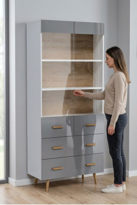 Vitrine Anrichte Schaf Regal Modern Stil Wunnzëmmer Kollektioun Gro Vitrinen