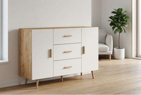 Kommode Regal 140cm Schiefen Regaler Späicher Héichglanz Nei Kommode Säitendësch