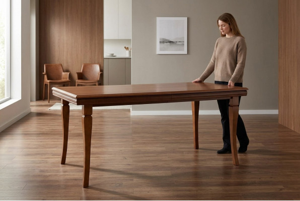 Iesszëmmer Wunnzëmmer klassesch Brong Büro Designer Iessdësch Design Dësch Holz