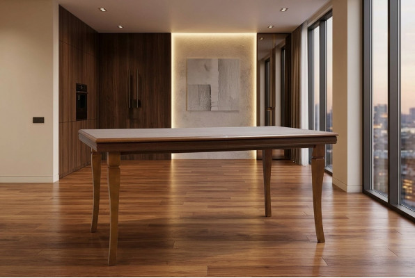 Iesszëmmer Wunnzëmmer klassesch Brong Büro Designer Iessdësch Design Dësch Holz