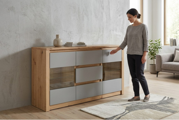 Schiefen Nei Anriicht Miwwel Kommoden Schaf Sideboard Massiv Komod Holz