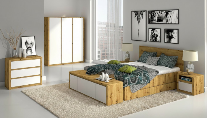 Design-Schlofkummer Luxus-Bett Nuetsschaf Kommode 6-deeleg Schlofkummer Set Hotel