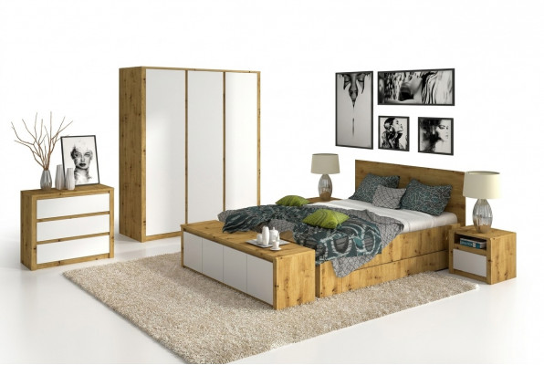 Design-Schlofkummer Luxus-Bett Nuetsschaf Kommode 6-deeleg Schlofkummer Set Hotel