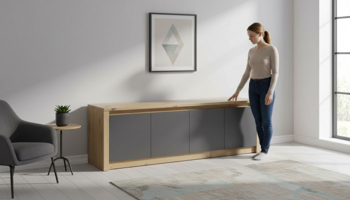 Designer RTV Anrichte Kommode Side Low Board Schaf Zëmmer Regal Luxus Wunnzëmmer tv