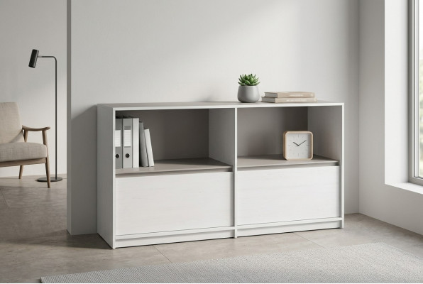 Kommodenschaf an verschiddene Faarwen 2 Schëffer Anrichte Highboard Kommoden