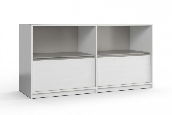 Kommodenschaf an verschiddene Faarwen 2 Schëffer Anrichte Highboard Kommoden