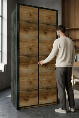 Schlofkammer Schiefen Holz Miwwelen Schaf Landhaus Kleederschaf Design Brong