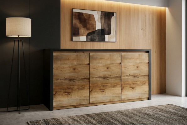 Designer Kommodë Regaler Schaf Schief Schief Holz Schief Braun Héichschaf Kommodë