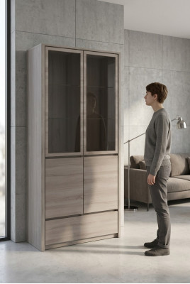 Iesszëmmer Holz Wunnzëmmer Miwwelen Vitrin Kommode Vitrine Glasvitrine Schief Schiefen