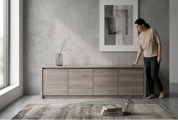RTV Design Säitestéck Fernseh Mauer Héichglanz Niddreg Schaf Luxus Kommode Schréin Nei