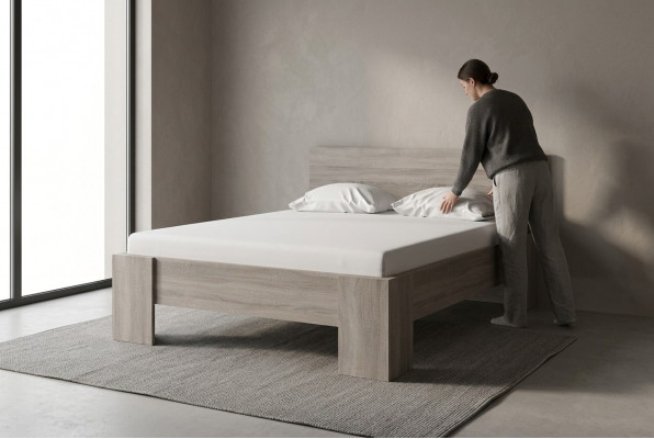 Luxus Design Miwwelen Schlofkummer Holzbett Bett Landhaus Stil Better Duebel Holz