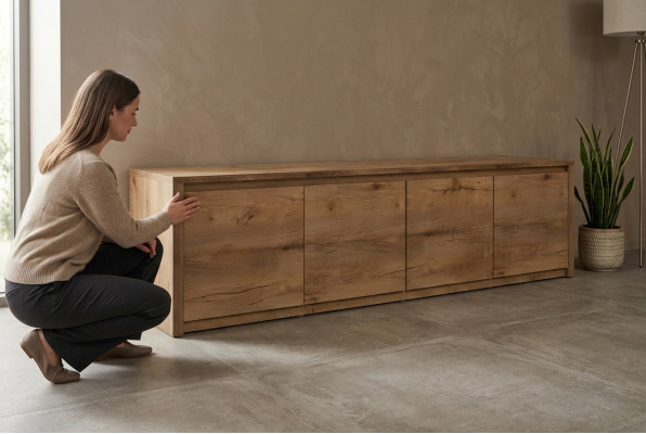 Wunnzëmmer Kommoden Holz Low Board Regal RTV RTV Sideboard Schrack Kommod Neu