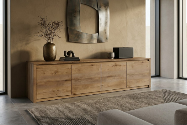Wunnzëmmer Kommoden Holz Low Board Regal RTV RTV Sideboard Schrack Kommod Neu