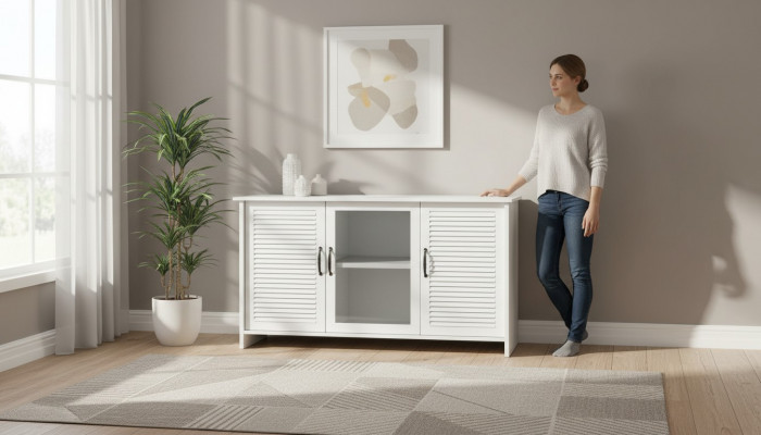 Wunnzëmmer-Schaf TV-Schaf Lowboard TV-Miwwel Schief Sideboard rtv Kommode