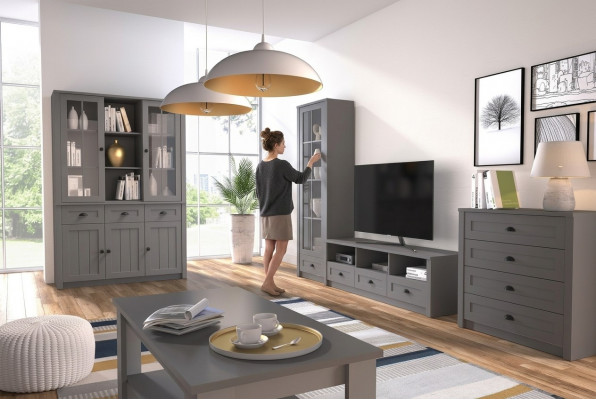 Wunnzëmmerméier Saz Designer Wunnzëmmer Säitenschaf Couchtisch Ariichtung 5 Deeler.