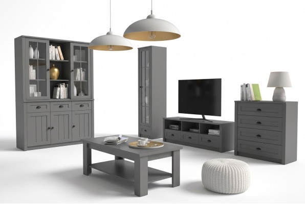 Wunnzëmmerméier Saz Designer Wunnzëmmer Säitenschaf Couchtisch Ariichtung 5 Deeler.