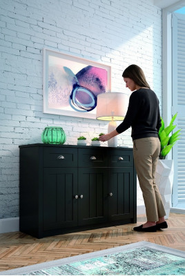 Landhaus Gréng Kommoden aus Holz Sideboard Anrichte Héichschaf Kommode Anrichte