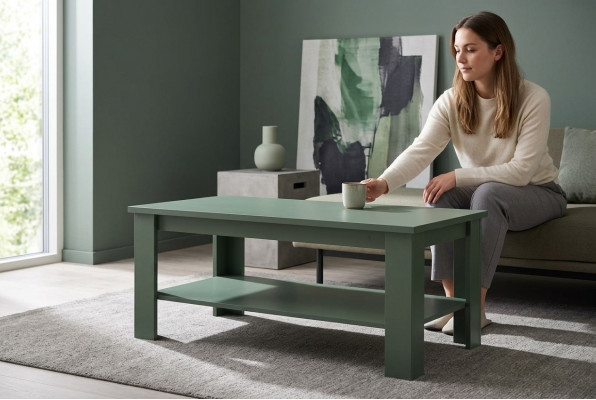 Massiv Holz Miwwelen Säitentafel Salontafel Kaffisdësch Holz 120x60cm Nei Dëscher