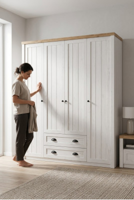 Moderne Stil Kleederschaf Schaf Holz Garderob Schlofzëmmer Artdéco