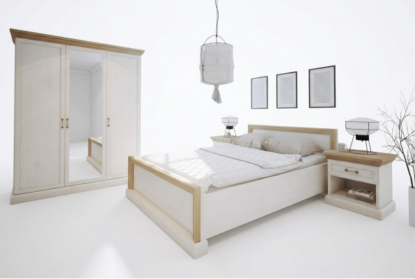 Schlofzëmmer Set Design Modern Luxus Better Bett Nuetsdësch Kleederschaf 4 Stéck