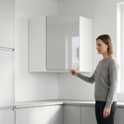 Eckkëcheschaf Kiche Wandschaf Regalschaf Eckschaf Küchesregaler Miwwelen