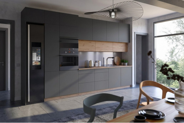 Modern Kichenrei Kicheschaf Design Miwwelen Moossertigung Kichenzeil Gro