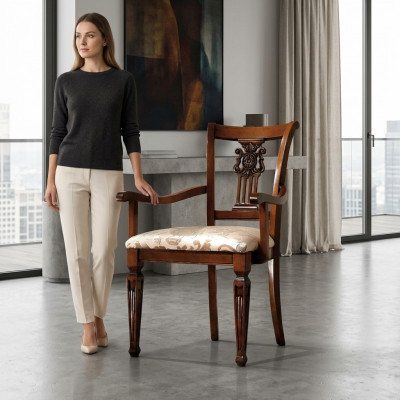 Design Stoff Massivholz Stull Stillen Sëtz Réck Büro Büro Iesszëmmer Luxus Nei