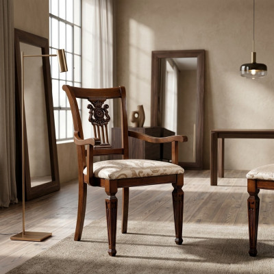 Design Stoff Massivholz Stull Stillen Sëtz Réck Büro Büro Iesszëmmer Luxus Nei