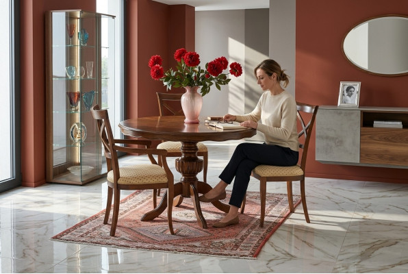 Massivholz Designdësch Miwwelen Holz Iesszëmmer Wunnzëmmer klassesch Iesszëmmer nei