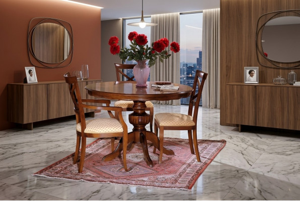 Massivholz Designdësch Miwwelen Holz Iesszëmmer Wunnzëmmer klassesch Iesszëmmer nei