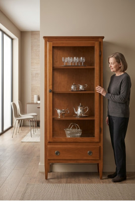 Vitrin Kommode Schaf Regal Modernen Stil Wunnzëmmer Glasschaf Vitrine Nei