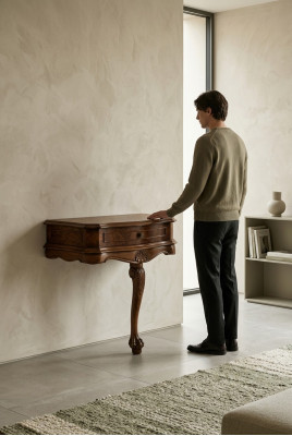 Konsole Dëschkonsole Nuechtkonsole Konsolendësch Holzdësch Wandkonsole Massivholz