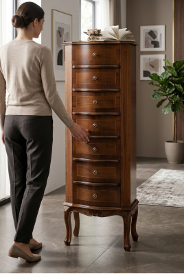 Kommode mat 6 Tiräng Sideboard wäiss Anrichte Holz Tirangschaf Schaf