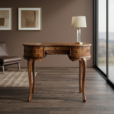 Sekretär Aarbechtsdësch Dësch Büro Schreifdëscher Echt Holz Miwwelen Italienesch Antik Stil