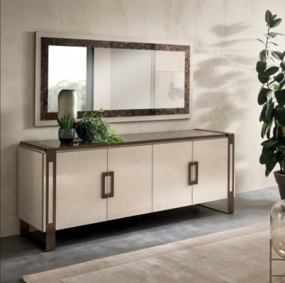 Edelt Konsoldesign aus Holz Spigel Sideboard Anrichte Schaf 2 Deeler Konsolendësch