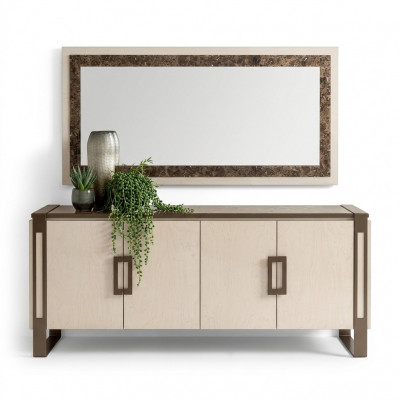 Edelt Konsoldesign aus Holz Spigel Sideboard Anrichte Schaf 2 Deeler Konsolendësch
