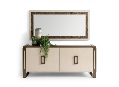 Edelt Konsoldesign aus Holz Spigel Sideboard Anrichte Schaf 2 Deeler Konsolendësch
