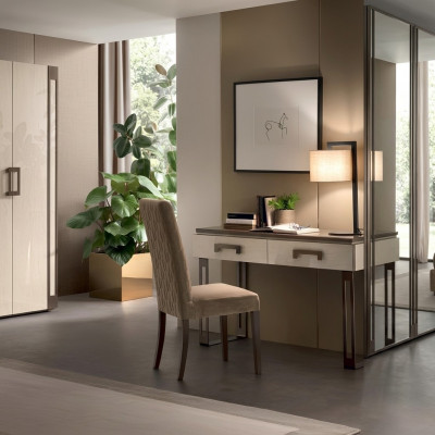 Designer Schreifdësch Stull Büro Set italienesch Miwwelen Sekretär Lehnstull 2tlg.