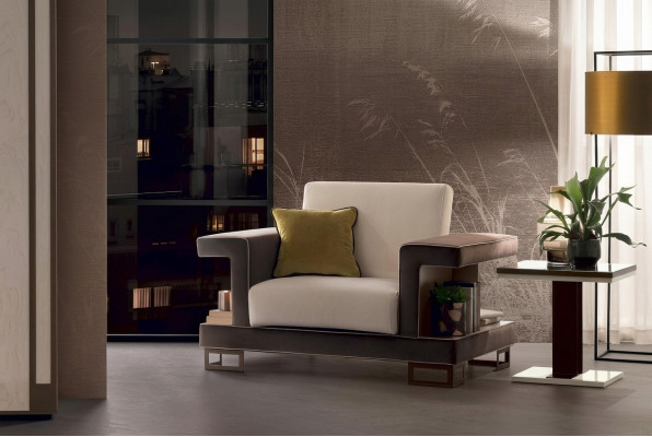 Fauteuil Design Stull Polster Club Relax Nei Textilstoff Lounge Fernseh 1 Sëtzer